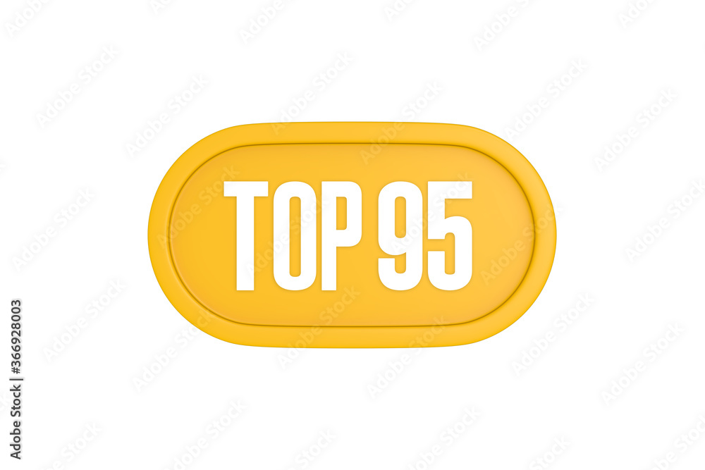 Top 95 sign in yellow color isolated on white color background, 3d illustration Top 95 sign in yellow color isolated on white color background, 3d illustration