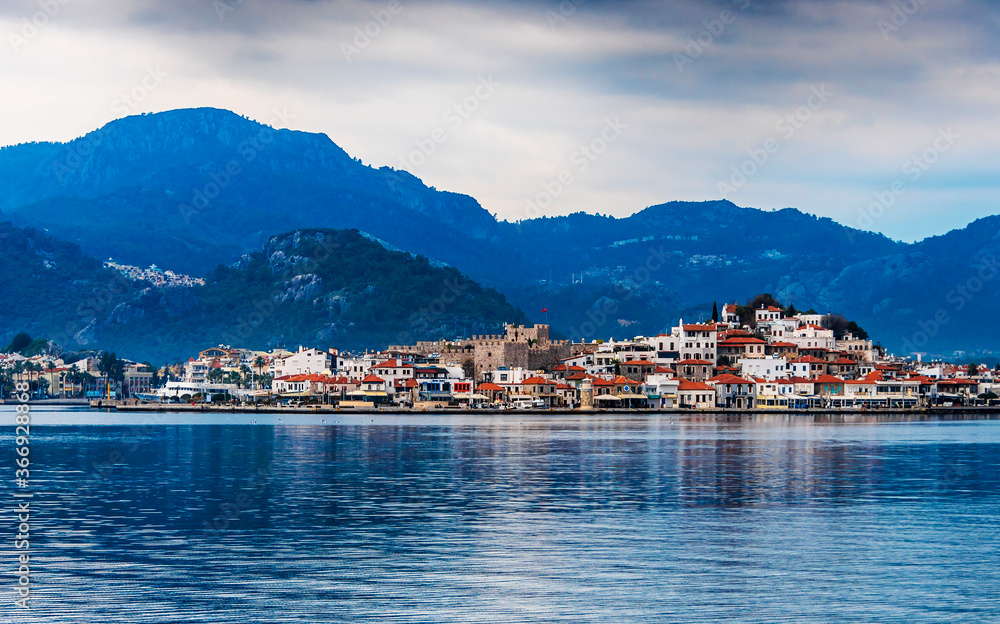 Old Town view from sea in Marmaris Town Old Town view from sea in Marmaris Town
