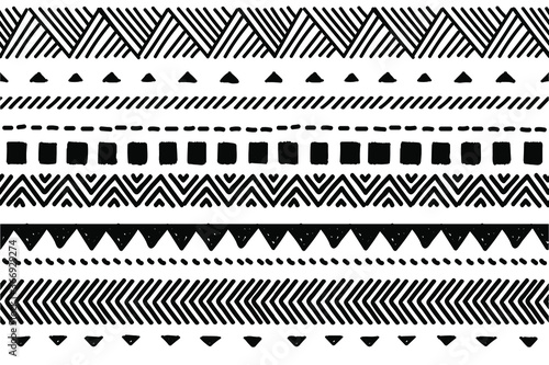Ethnic vector seamless pattern. Tribal geometric background, boho motif, maya, aztec ornament illustration. rug textile print texture