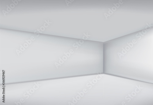 Abstract white empty grey room interior with spot light. Vector illustration. © New Vectors