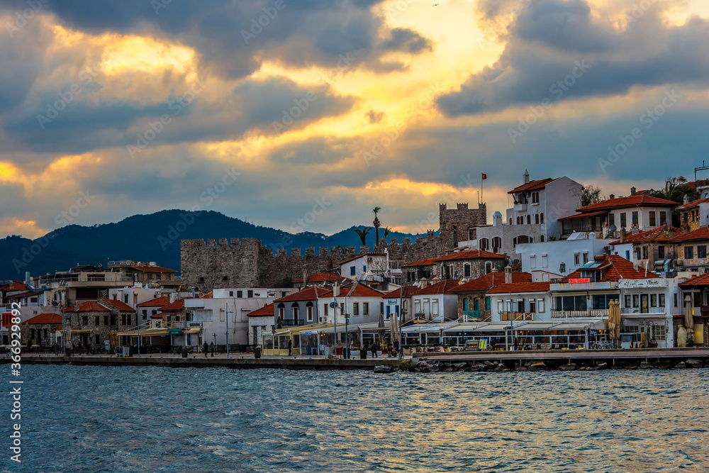Old Town view from sea in Marmaris Town