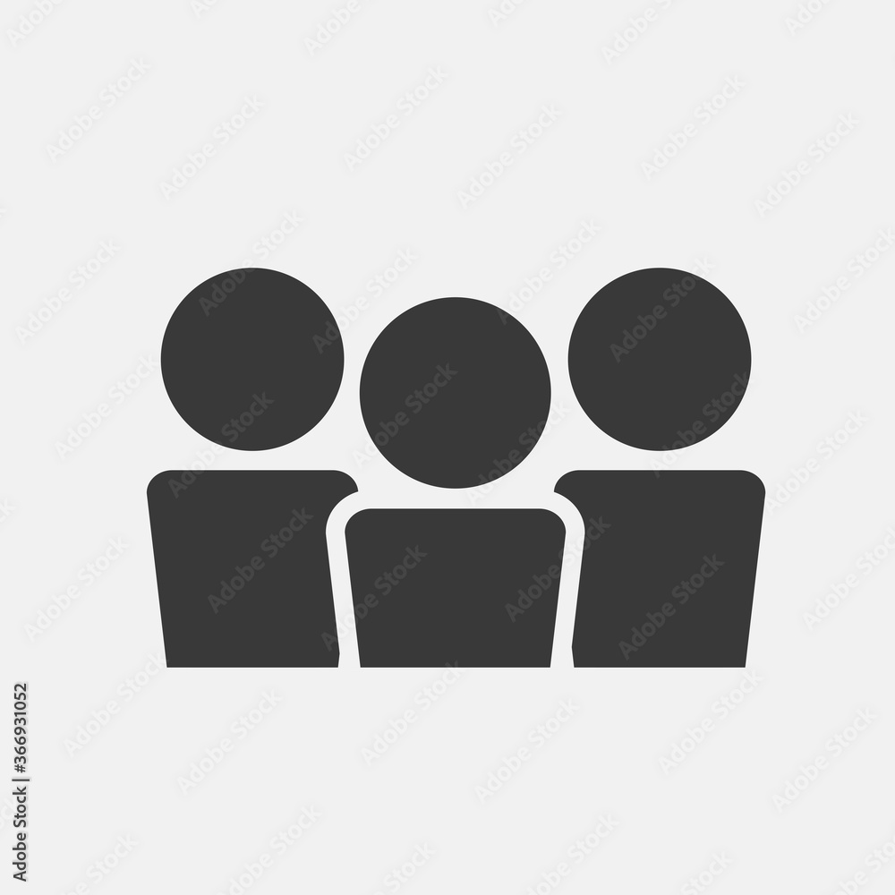 People icon vector isolated on gray background. People icon for web site, app and ui. Creative business concept, people icon vector illustration