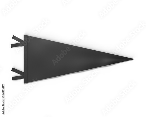 Canvas Print Blank Small Vintage College Pennant for branding, 3d render illustration