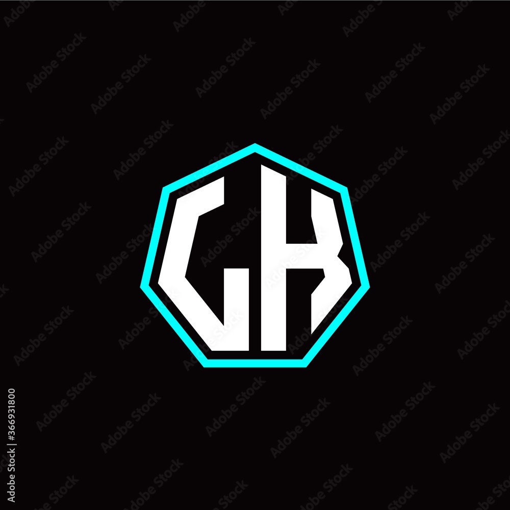 L K initials modern polygon logo template L K initials modern polygon logo template