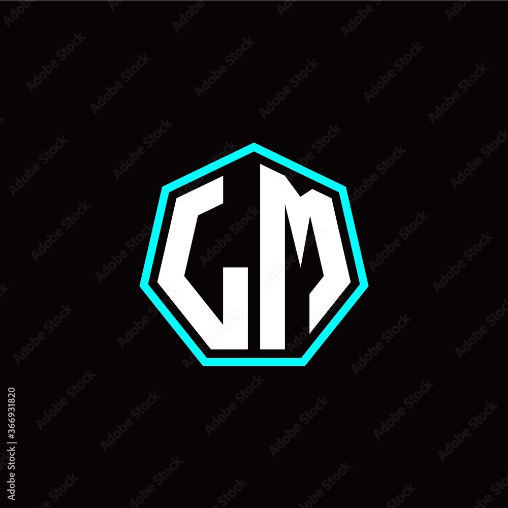L M initials modern polygon logo template L M initials modern polygon logo template
