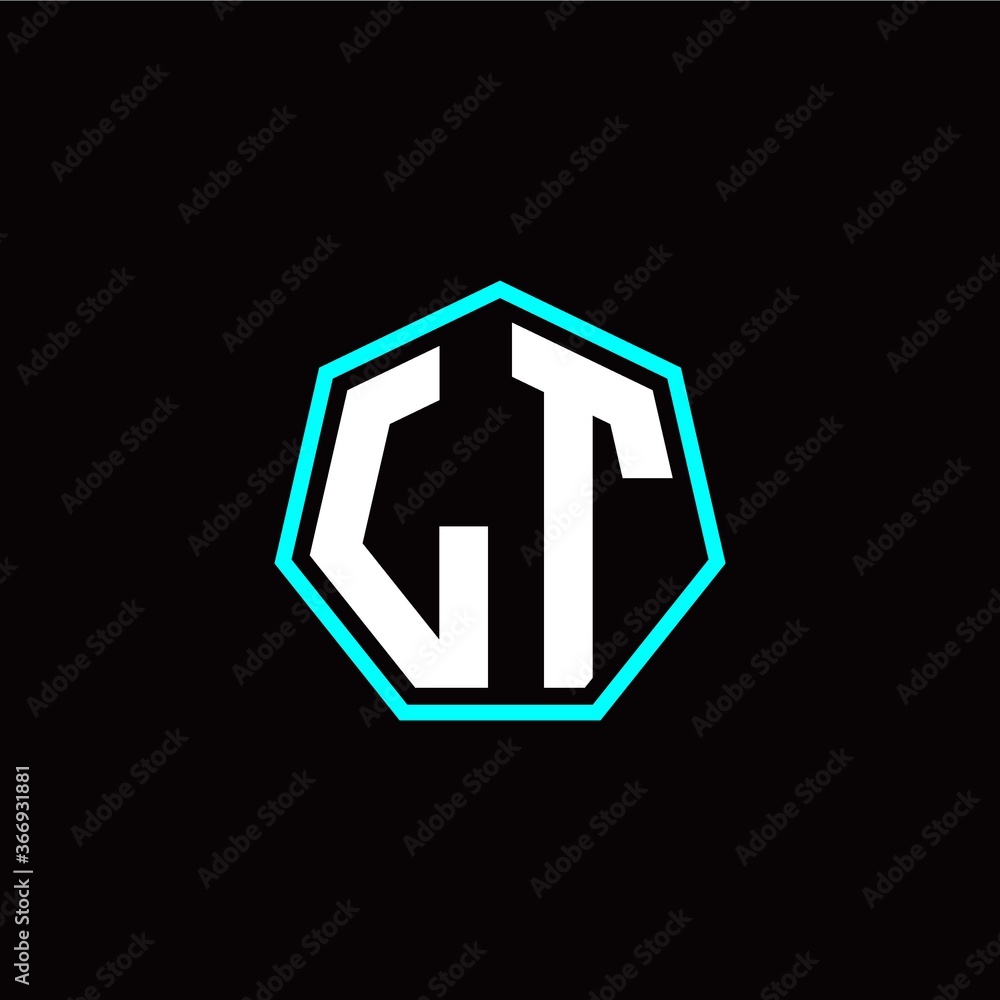 L T initials modern polygon logo template