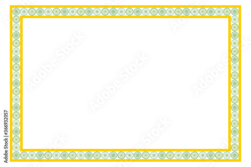 和風イメージの枠、フレーム、メッセージボード、古典的雰囲気の模様、明るく落ち着いた黄色、金色系、パターン