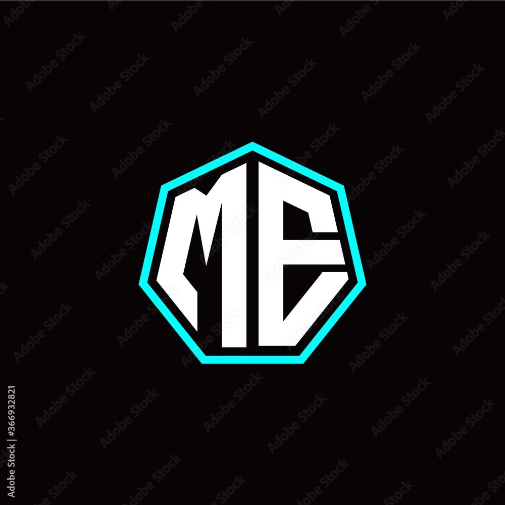 M E initials modern polygon logo template M E initials modern polygon logo template