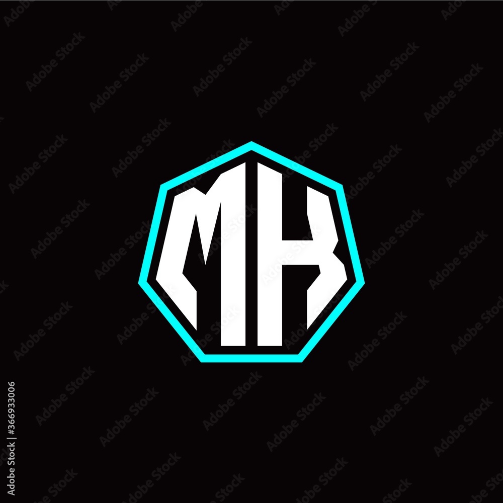 M K initials modern polygon logo template M K initials modern polygon logo template