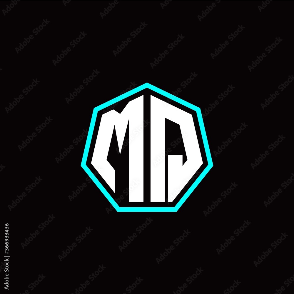 M Q initials modern polygon logo template M Q initials modern polygon logo template