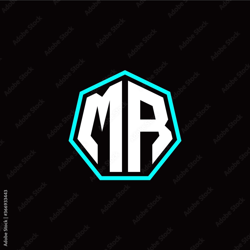 M R initials modern polygon logo template M R initials modern polygon logo template