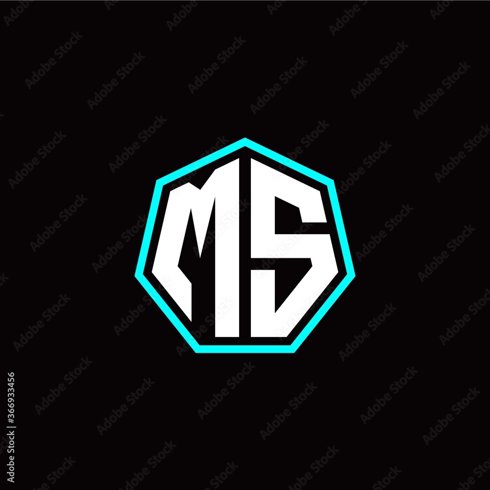 M S initials modern polygon logo template M S initials modern polygon logo template