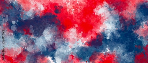 抽象的な赤と青と白のペイント背景