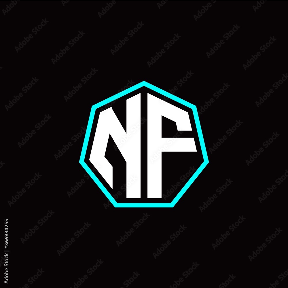 N F initials modern polygon logo template N F initials modern polygon logo template