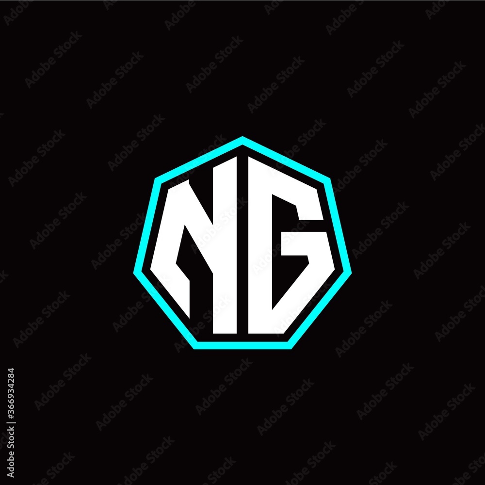 N G initials modern polygon logo template N G initials modern polygon logo template