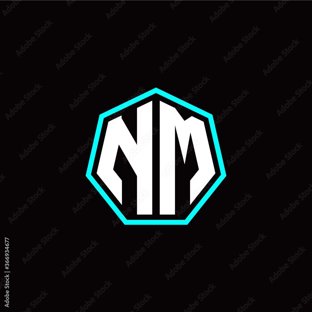 N M initials modern polygon logo template N M initials modern polygon logo template