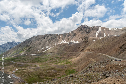 Chong Ashuu pass at 3800 meters above sea level, Issyk Kul region, Kyrgyzstan