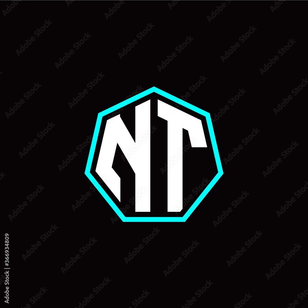 N T initials modern polygon logo template N T initials modern polygon logo template