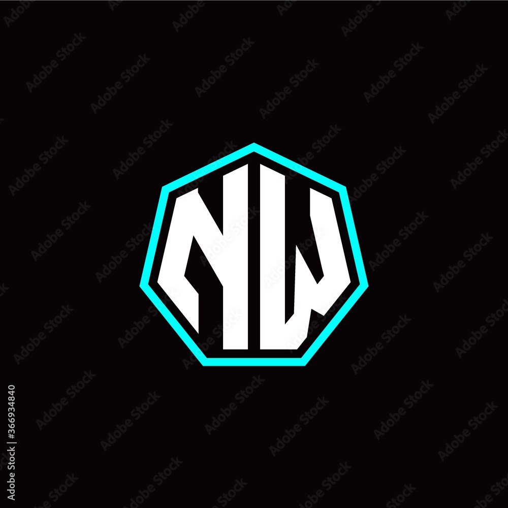 N W initials modern polygon logo template N W initials modern polygon logo template
