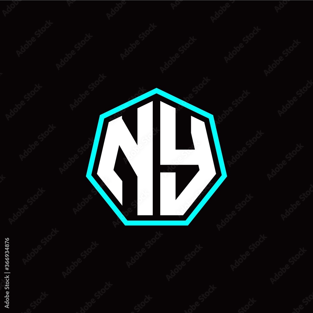 N Y initials modern polygon logo template N Y initials modern polygon logo template