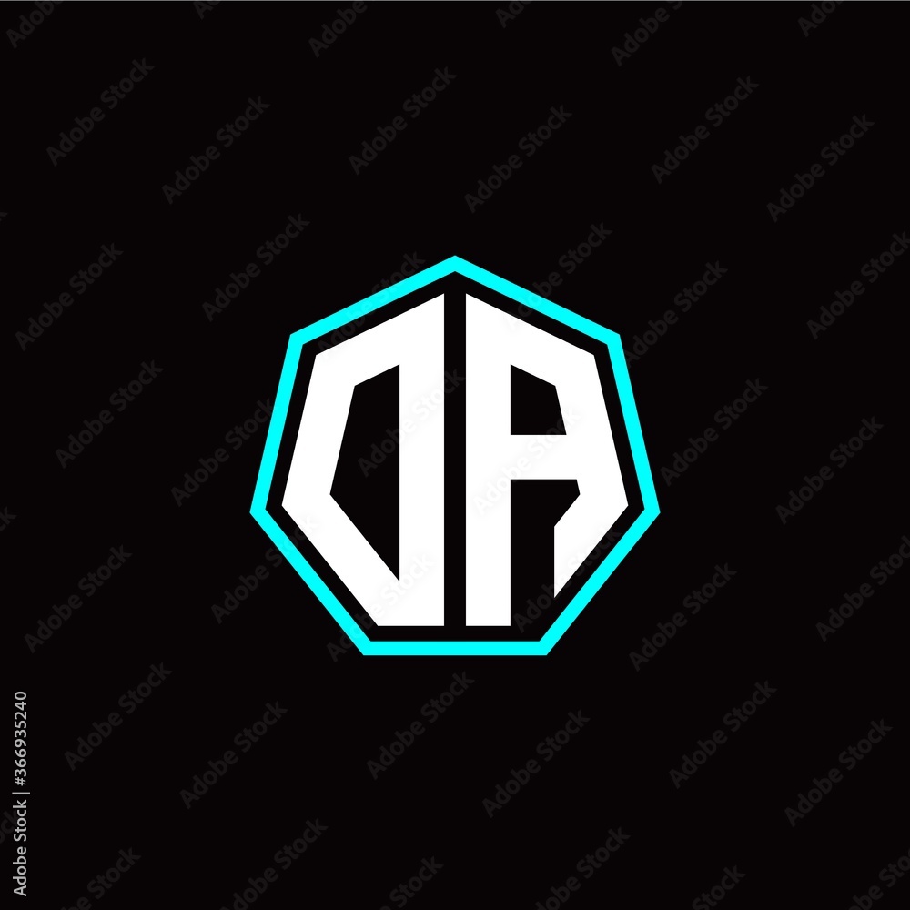 O A initials modern polygon logo template O A initials modern polygon logo template