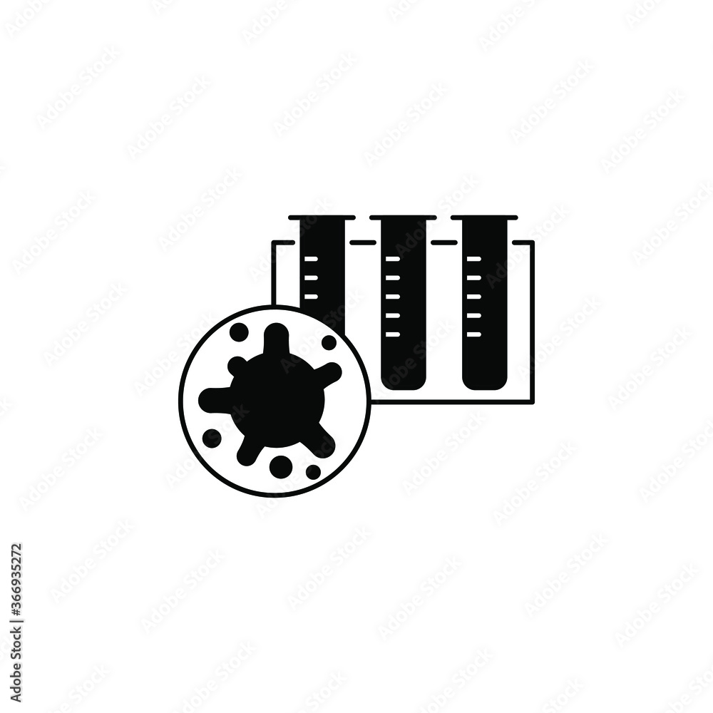Virus, bacteria and test tubes icon, symbol, sign. coronavirus, COVID-19 icon, logo black on white background. 2019-ncov simple Virus, bacteria and test tubes icon, symbol, sign. coronavirus, COVID-19 icon, logo black on white background. 2019-ncov simple