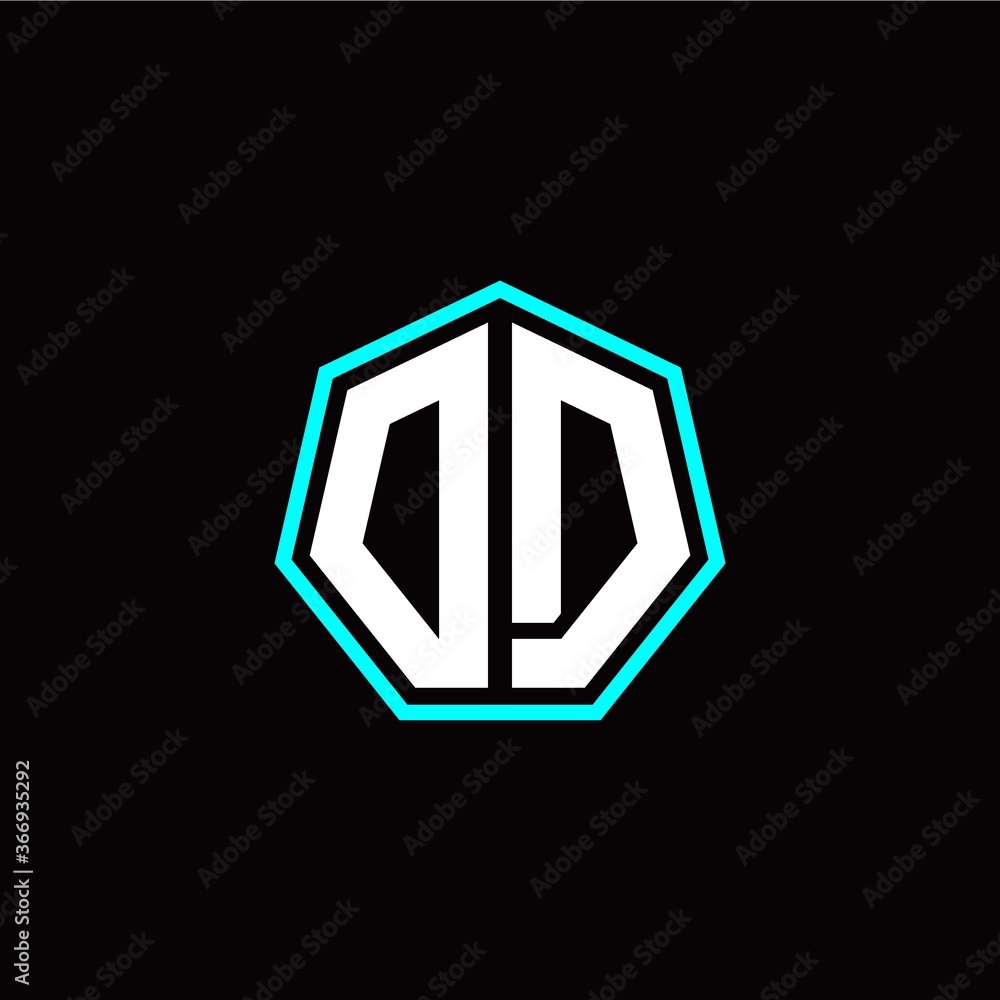 O D initials modern polygon logo template O D initials modern polygon logo template