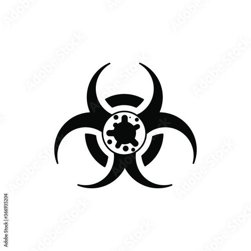 Virus, bacteria and biohazard sign icon, symbol. coronavirus, COVID-19 icon, logo black on white background. 2019-ncov simple © ppvector
