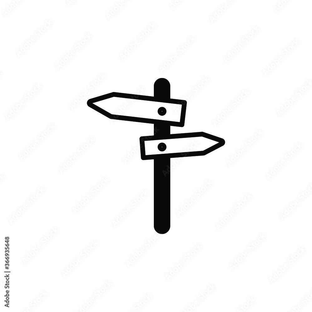 signpost, pointer icon. Simple sign, logo black on white 