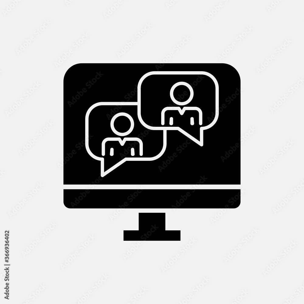 Webinar icon. Online lecture, study symbol. Video chat icon for e-learning concept. Webinar icon. Online lecture, study symbol. Video chat icon for e-learning concept.