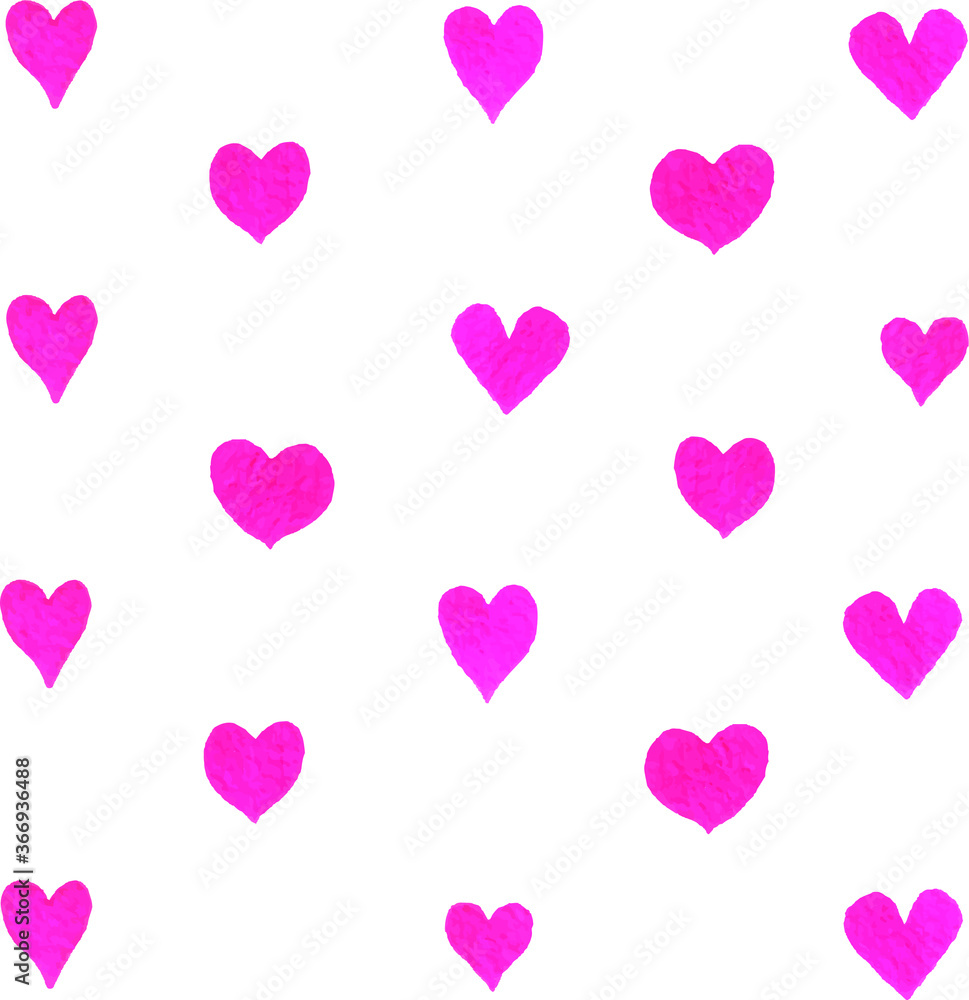 Hearts Valentine romantic vector pattern, seamless background print card design