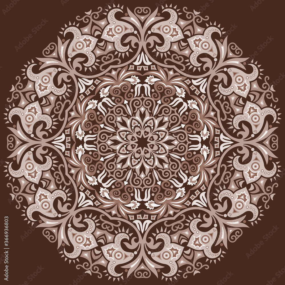 Vector ethnic abstract flower illustration