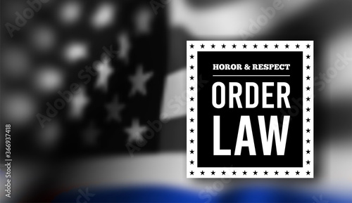 Thin blue line usa flag. Police symbol. Vector illustration