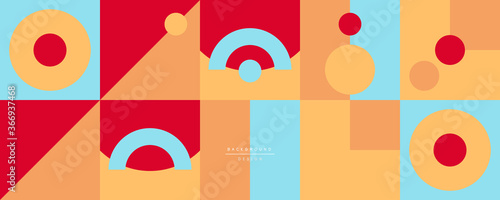 Neo memphis geometric pattern with circles, squares and lines. Pop art abstract background for covers, banners, flyers and posters and other templates