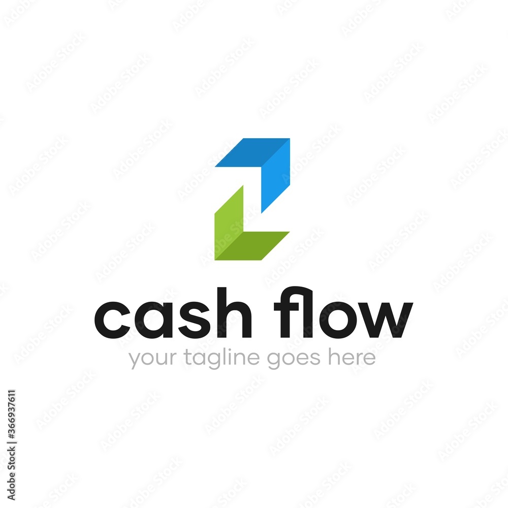 Simple Up and Down Arrow Cash Flow Logo Design Simple Up and Down Arrow Cash Flow Logo Design