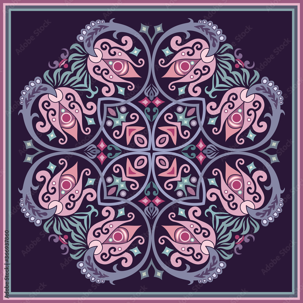 Vector ethnic abstract flower illustration Vector ethnic abstract flower illustration