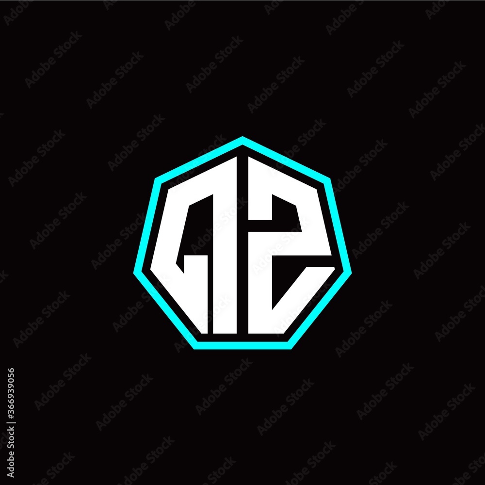Q Z initials modern polygon logo template Q Z initials modern polygon logo template