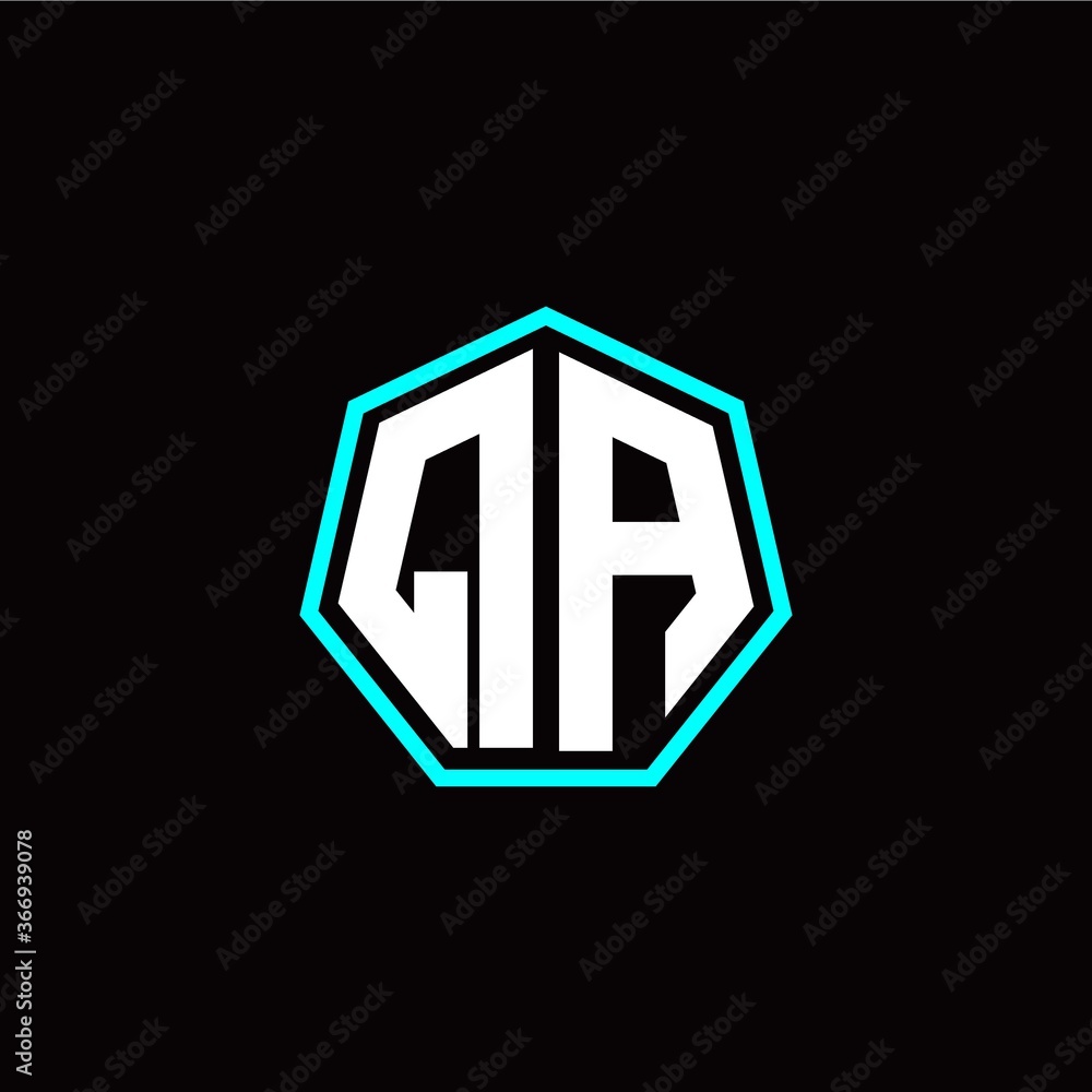 Q A initials modern polygon logo template Q A initials modern polygon logo template