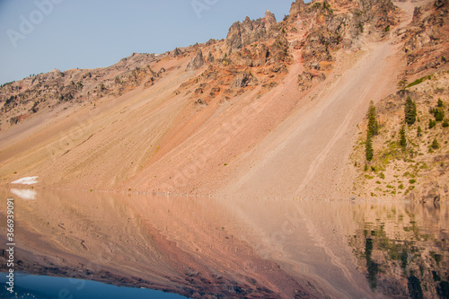 Crater Lake - rock slides