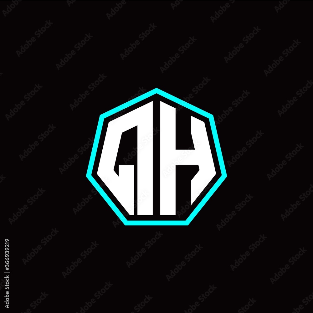 Q H initials modern polygon logo template Q H initials modern polygon logo template