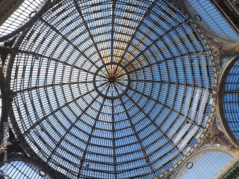 Dome of a gallery in Naples in Italy