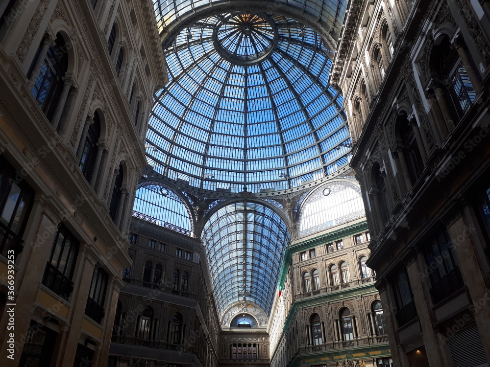 Dome of a gallery in Naples in Italy