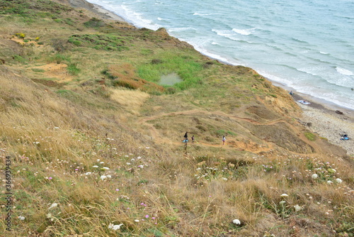 Compton Chine coastline at the Isle of Wight. photo