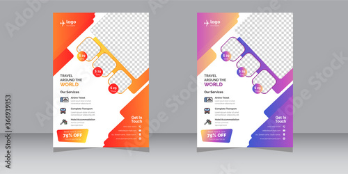 Travel Flyer Template, Abstract traveling poster with Vector,
Creative Travel Agency Flyer poster, flyer, banner, magazine cover or template design for the summer holiday, travel and trip