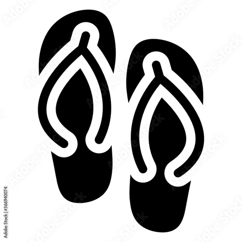 
A casual footwear with two stripes characterizing flip flops filled vector  
