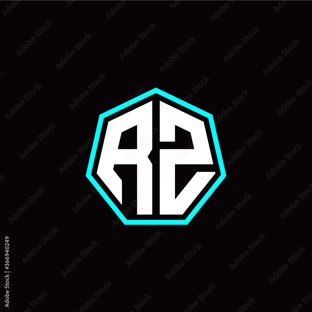 R Z initials modern polygon logo template R Z initials modern polygon logo template