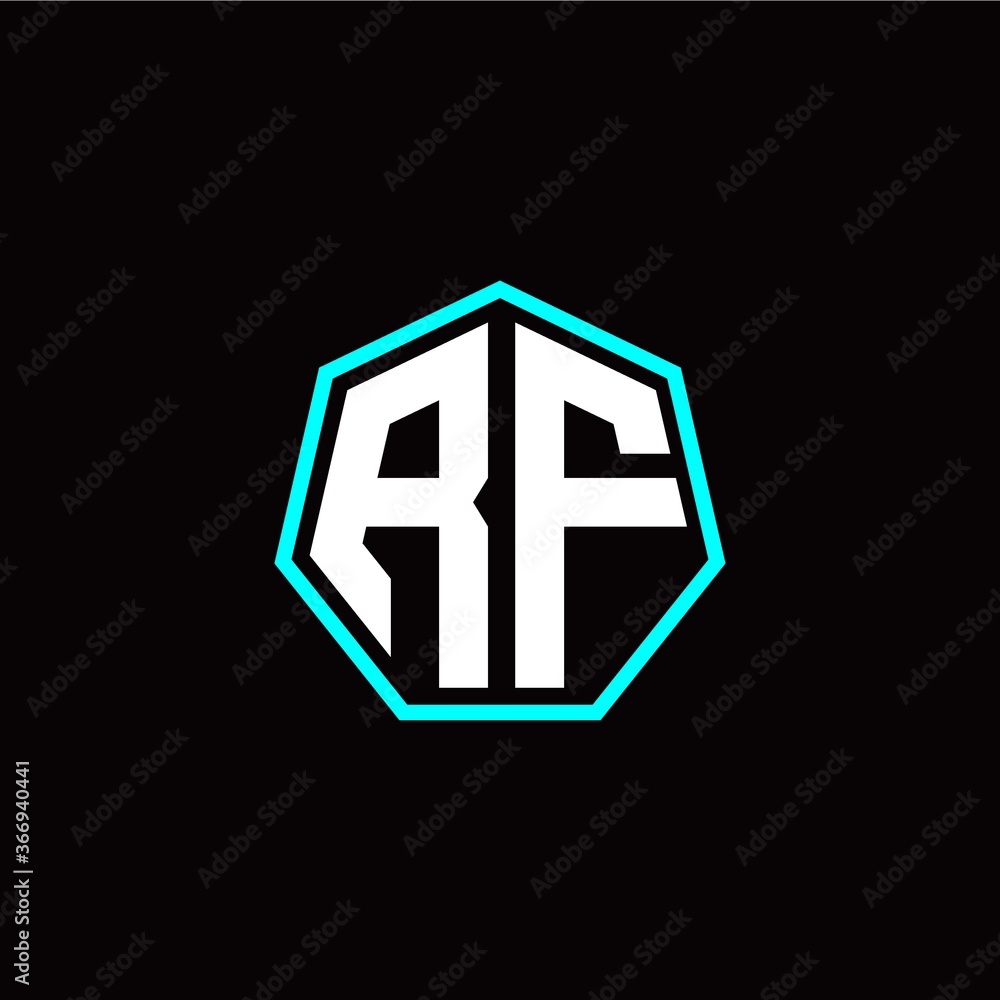 R F initials modern polygon logo template R F initials modern polygon logo template