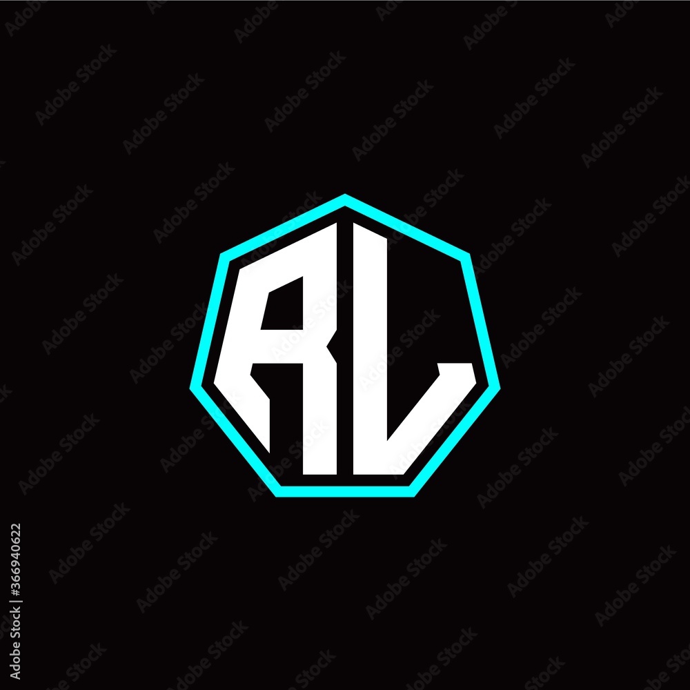 R L initials modern polygon logo template R L initials modern polygon logo template
