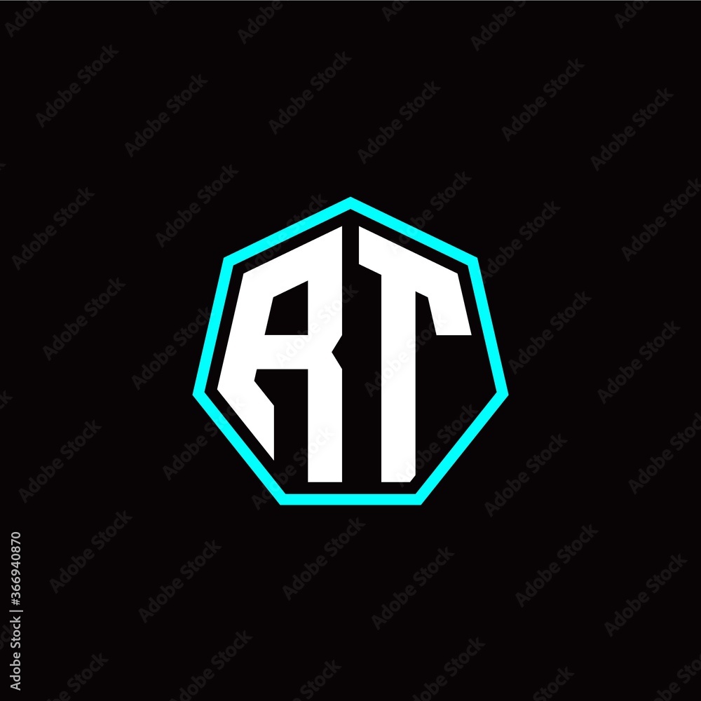 R T initials modern polygon logo template R T initials modern polygon logo template