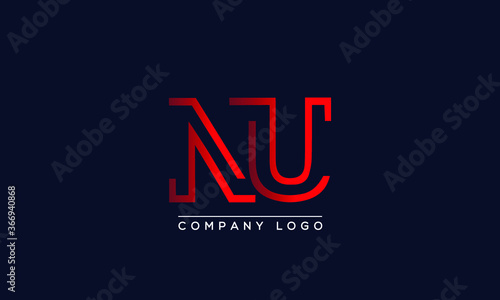 Creative letters NU or UN Logo Design Vector Template. Initial Letters NU Logo Design	 photo
